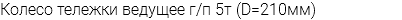 Колесо тележки ведущее г/п 5т (D=210мм)
